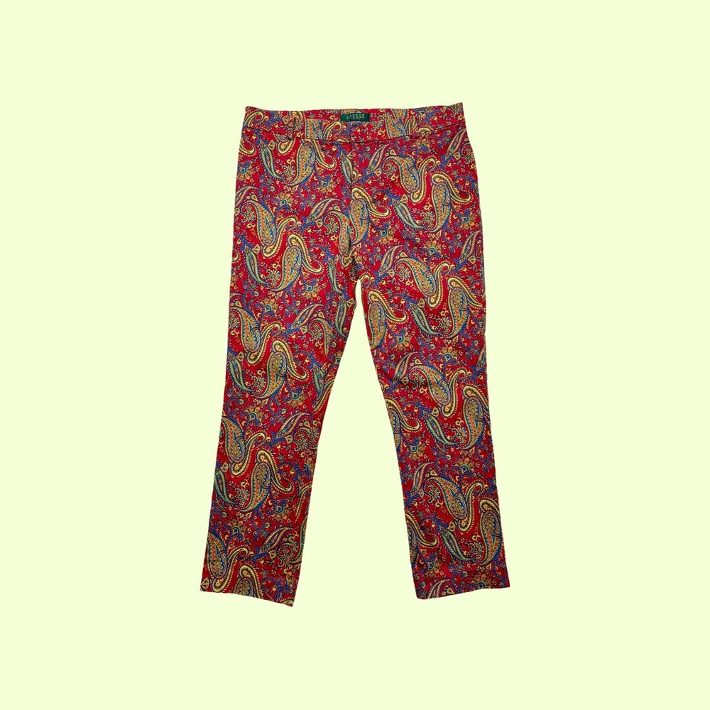 Vintage Lauren Ralph Lauren Paisley Cigarette Pants, Size 12P